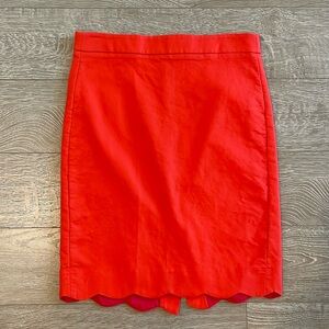 J. Crew Scalloped Pencil Skirt, size 0